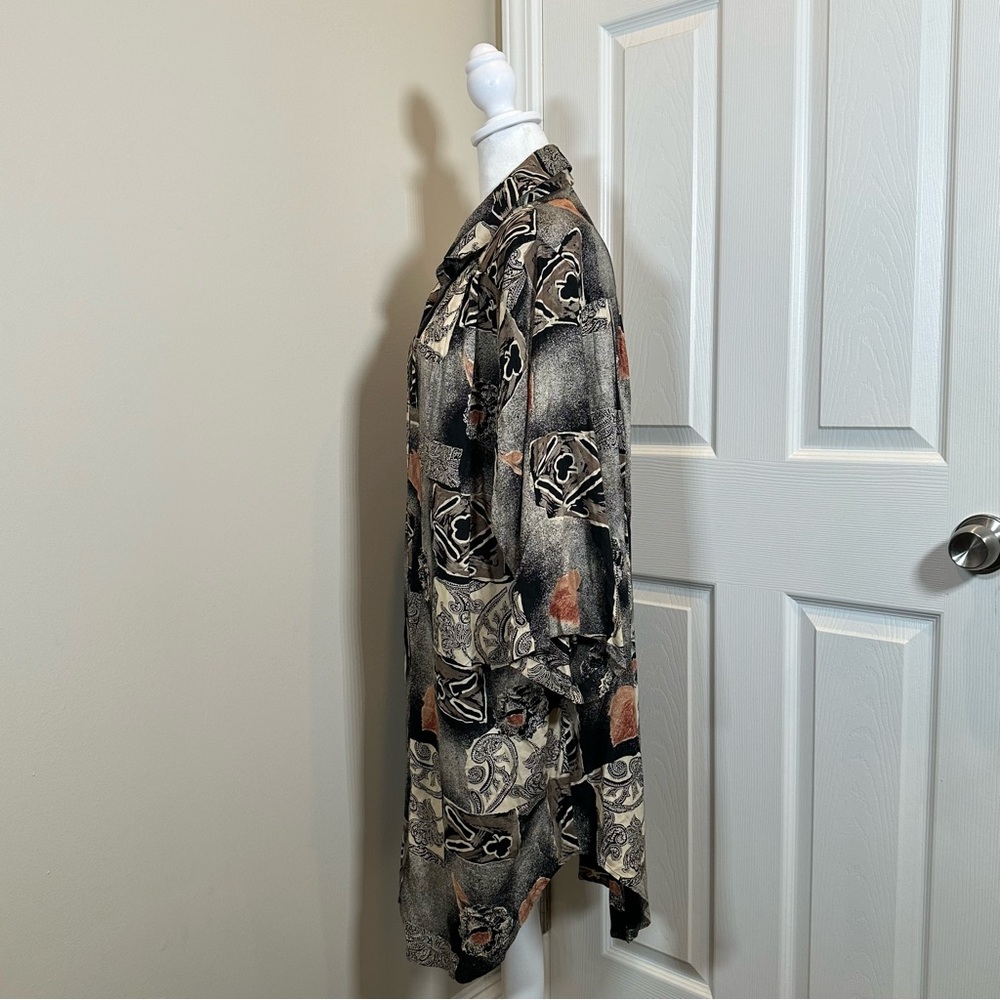 Cherry Creek Button Down Patterned Top Size Xl - image 3